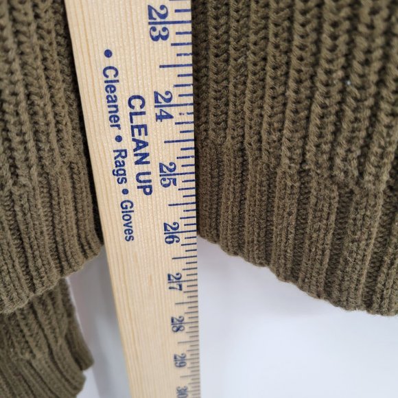 Jones New York Women Green Ribbed Full Zip Front Knit Sweater Jacket Size Medium - Picture 5 of 8